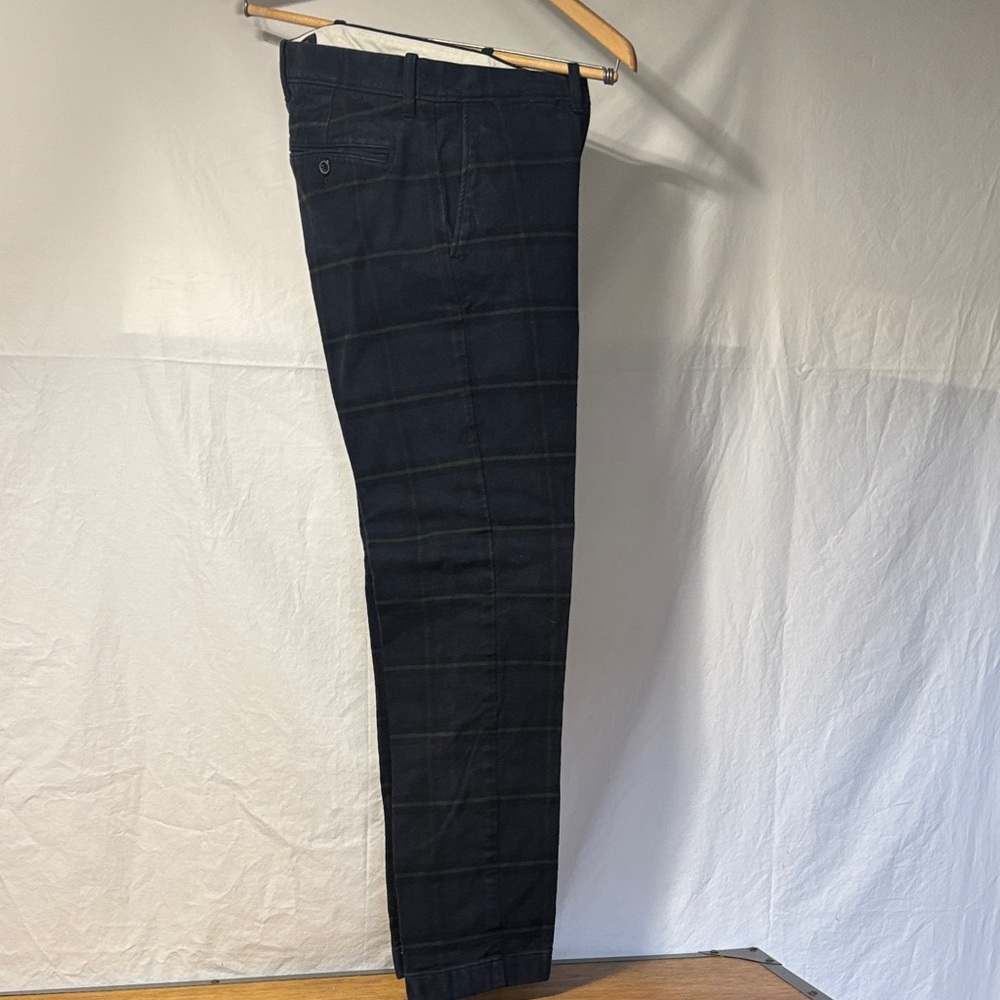 J. Crew Navy Plaid Chino 484 Slim